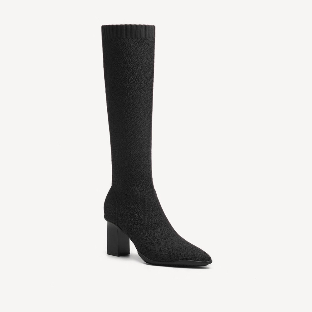 Chic Black Heeled Women's Boots new never worn